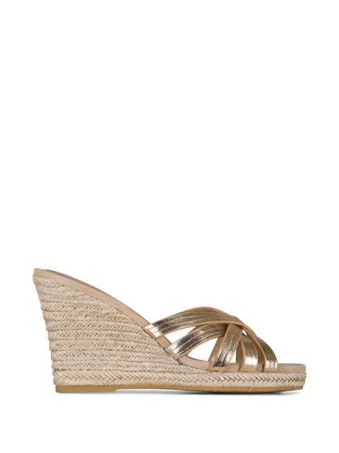 Veronica Beard Phylina crossover-strap espadrilles Gold J9393L4700