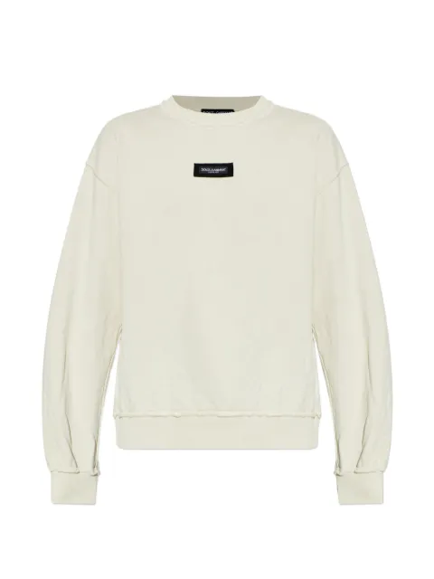 Dolce & Gabbana raw-trim sweatshirt Neutrals G9CAKTG7P1R