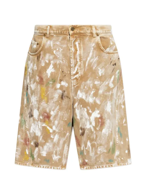 Moschino paint splatter shorts Neutrals A03260240