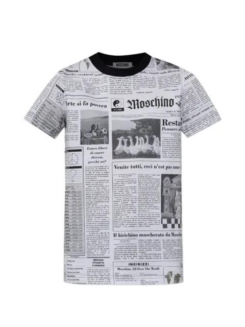 Moschino printed organic cotton jersey T-shirt White A07190441