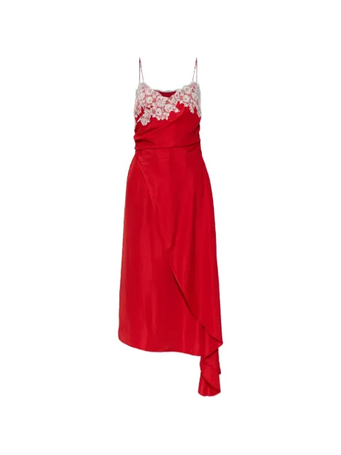 Moschino lace asymmetric midi dress Red A04190545