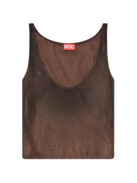 Diesel tank top in fluid coated denim Brown A23282068YF