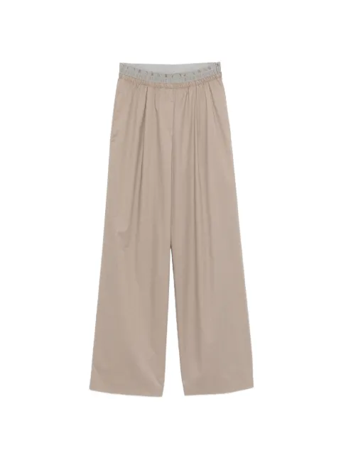 Peserico logo-waistband pleated pants Grey A0460201979