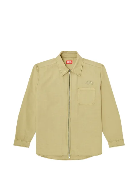 Diesel Oval D zip-up shirt Neutrals A229830DLCM