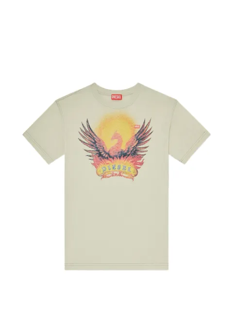 Diesel regular T-shirt with phoenix print Neutrals A222110NJCF