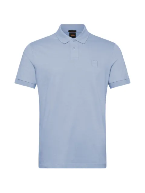 BOSS stretch-cotton slim-fit polo shirt with logo patch Blue 50507803