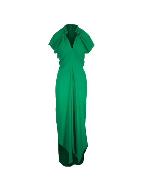 Zero + Maria Cornejo V-neck ruched dress Green A26SCH705MATCHA