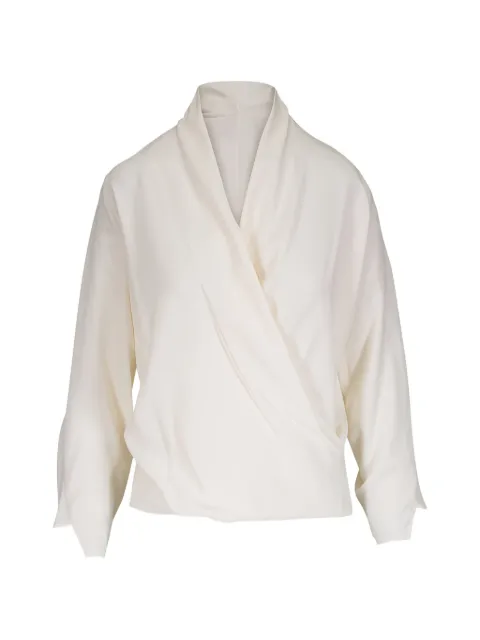 Zero + Maria Cornejo draped blouse Neutrals A26SCH603WHITEPEP