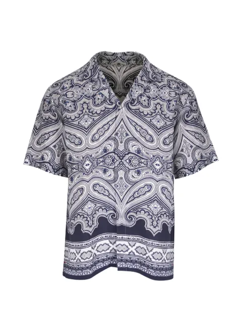Orlebar Brown paisley woven shirt Blue 281815