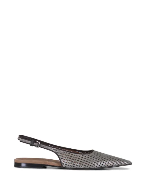 Brunello Cucinelli slingback perforated ballet flats Gold MZDVC3179C8850