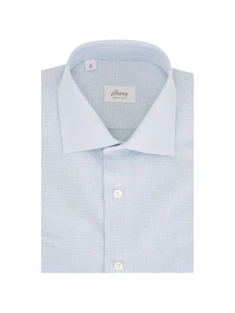 Brioni patterned textured shirt Blue PD03Q3900