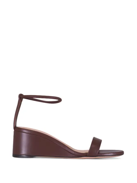 Gianvito Rossi leather wedge sandals Brown G6176145RICNAP