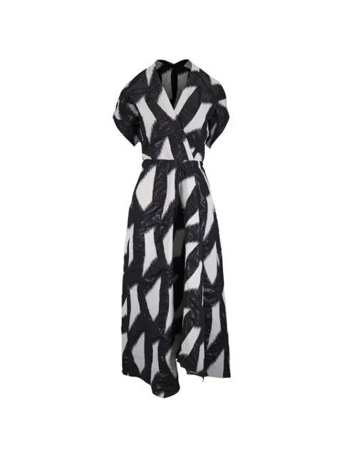 Zero + Maria Cornejo patterned V-neck dress Black A26MBR701BLACKCHA