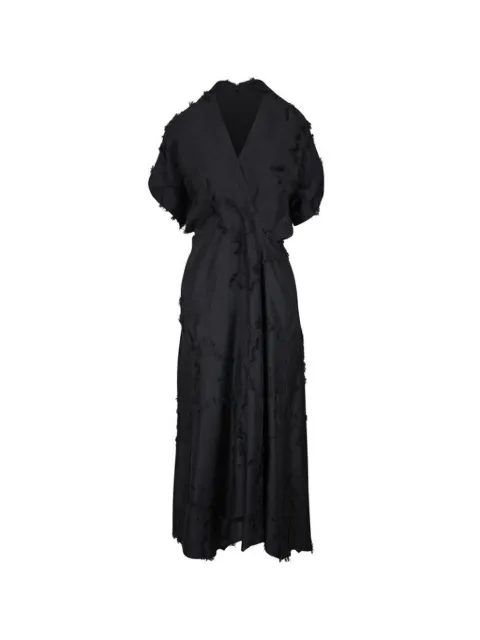 Zero + Maria Cornejo fil coupé V-neck dress Black D26TCO701BLACK