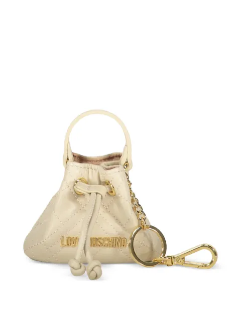 Love Moschino quilted-bag keyring Neutrals JC5403PP1OLA0