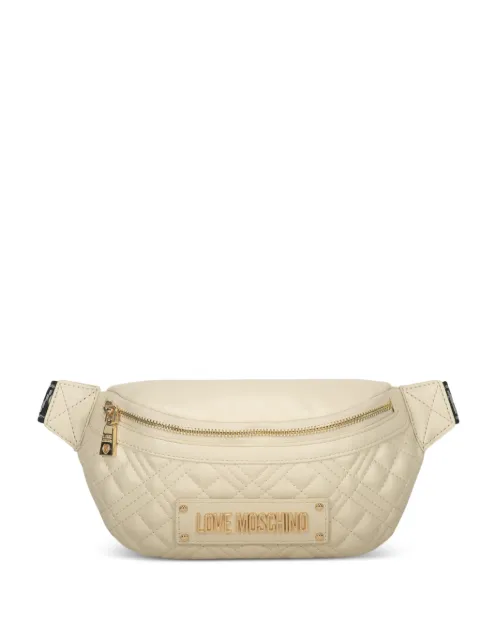 Love Moschino logo-plaque quilted belt bag Neutrals JC4003PP1OLA0