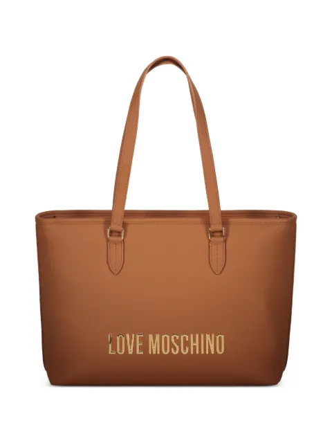 Love Moschino logo-plaque tote bag Brown JC4190PP1OKD0