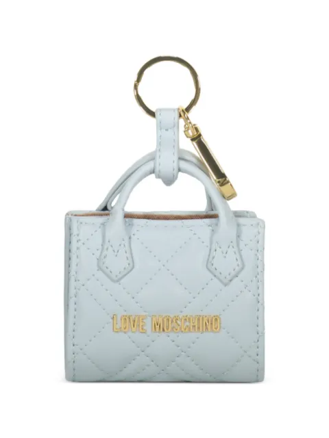 Love Moschino quilted-bag keyring Blue JC5402PP1OLA0