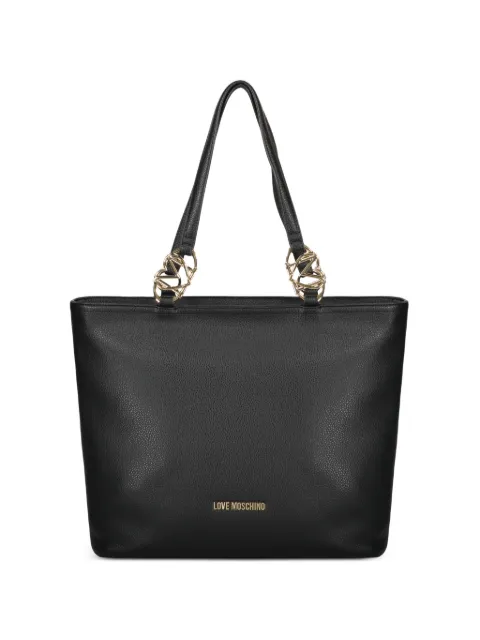 Love Moschino logo-plaque tote bag Black JC4005PP1OLB0