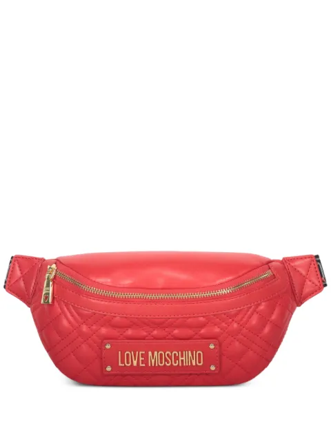 Love Moschino logo-plaque quilted belt bag Red JC4003PP1OLA0