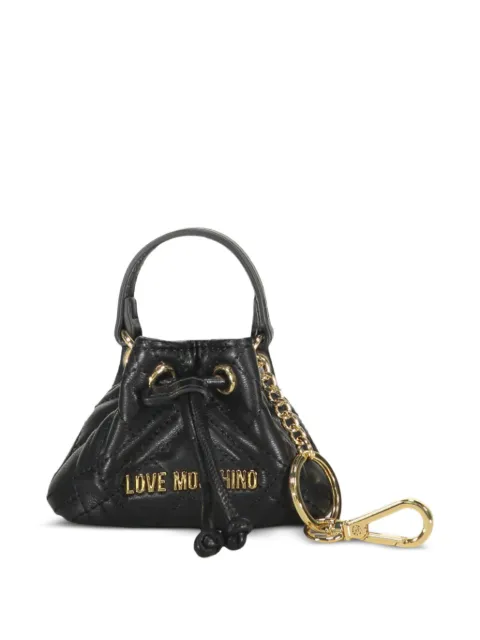 Love Moschino quilted-bag keyring Black JC5403PP1OLA0