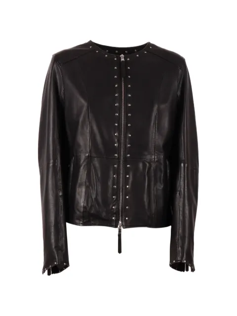 BULLY stud-embellished collarless jacket Black BE2678392ST