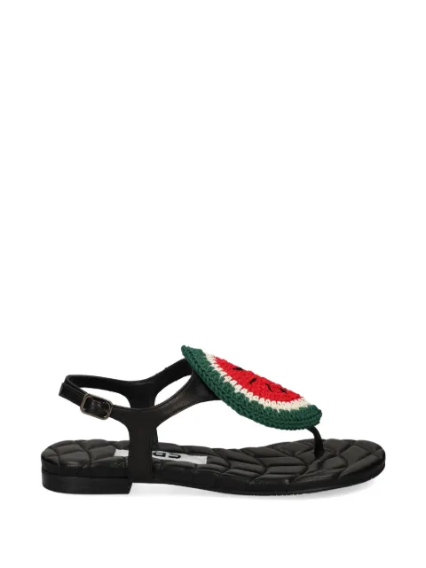 Ras quilted appliqué sandals Black 8433