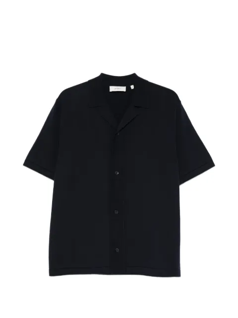 Les Deux Emmett flower-intarsia shirt Blue 1001770