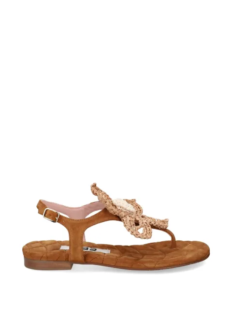 Ras flower-detail suede sandals Brown 8431