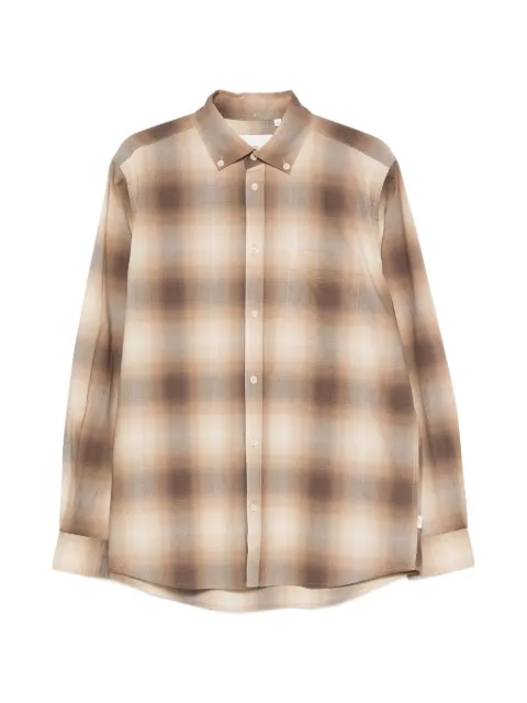 Les Deux Kent check-pattern button-down shirt Brown 1001375
