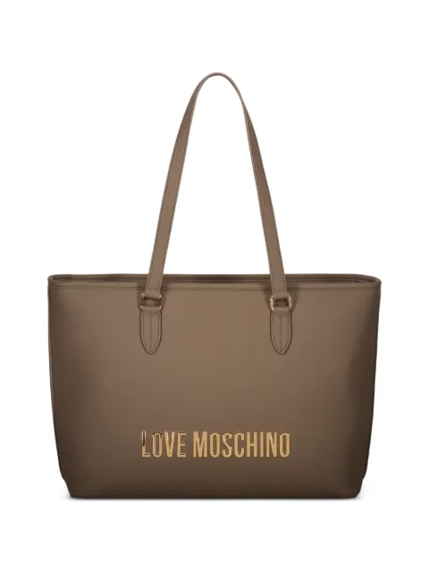 Love Moschino logo-plaque tote bag Neutrals JC4190PP1OKD0