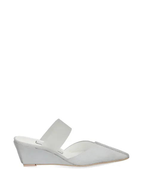 Ras square toe leather mules Grey 8466