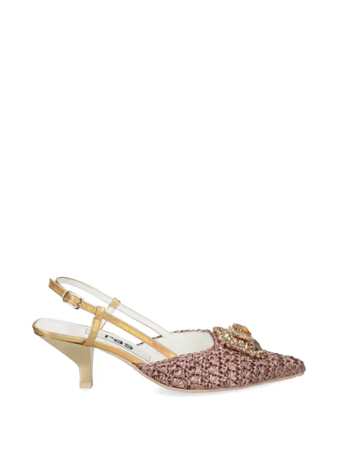 Ras flower embellishment slingback pumps Pink 8478