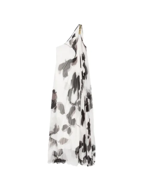 Max Mara floral-print pleated maxi dress White 2611221014600