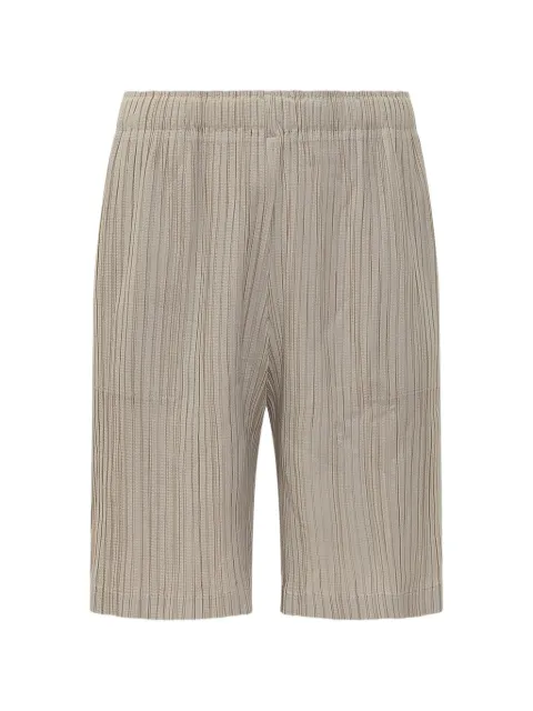 Gongdid Design stripe crinkled shorts Neutrals GDM17