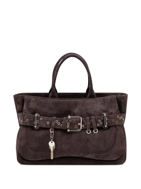 Osoi eyelet belted tote Brown 26SB05008314
