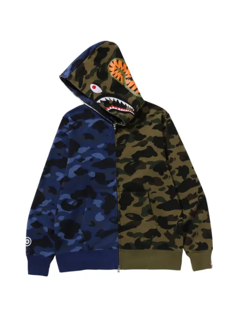 A BATHING APE® Split Camo Shark full-zip hoodie Blue 001ZPM301005M