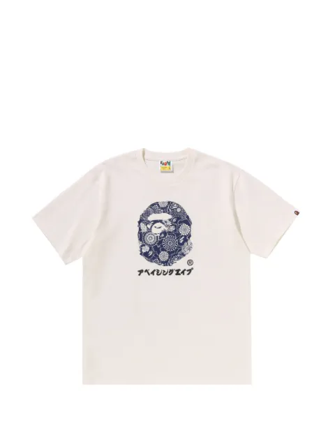 A BATHING APE® floral-print T-shirt Neutrals 001TEM301345M