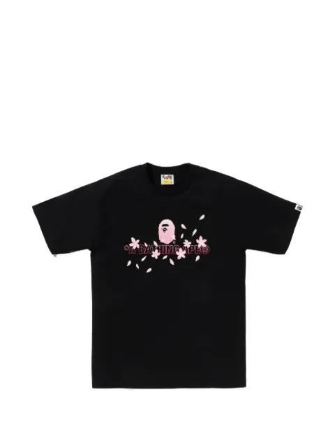A BATHING APE® floral-print T-shirt Black 001TEM201012F