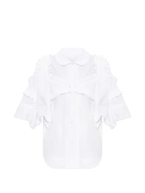 Noir Kei Ninomiya ruffled-trim shirt White 3QB006