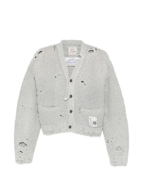 Maison MIHARA YASUHIRO sun-faded distressed cardigan Grey K16CD701