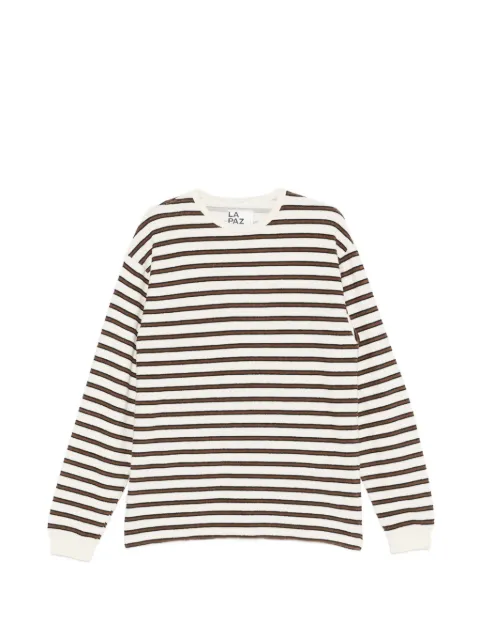 LA PAZ striped-pattern long-sleeve T-shirt Neutrals SS260082200