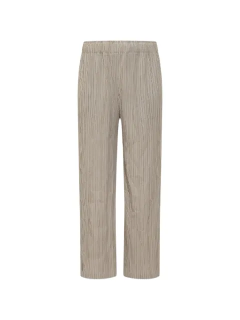 Gongdid Design plissé-effect striped trousers Neutrals GDM18