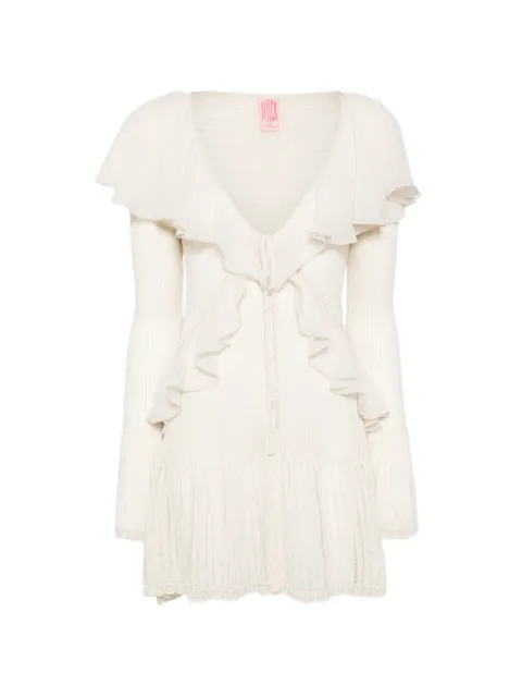 FETICO ruffled ribbed cardigan Neutrals FTC2620701