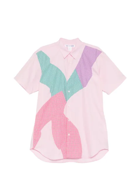 Comme Des Garçons Shirt patchwork short-sleeve shirt Pink FQB016