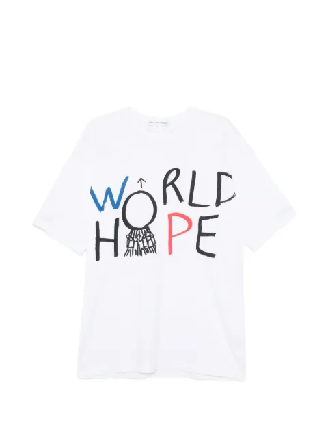 Comme Des Garçons Shirt graphic-print cotton T-shirt White FQT039