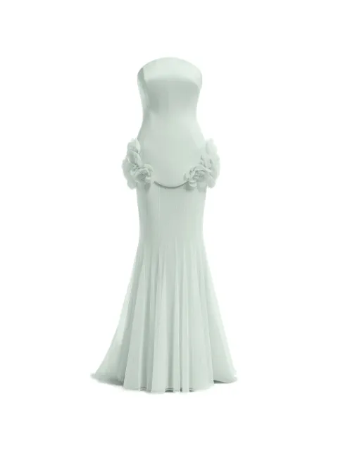 Gemy Maalouf floral-embellished strapless dress Green GMSS267785LD