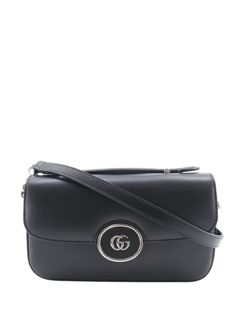Gucci Pre-Owned 2016-2026 Mini Leather Petite GG satchel Black FZYJEJQHM3D37617