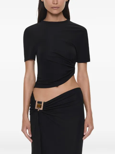 Christopher Esber Bezel Quartz ruched tee T-shirt Black 26011762BLACK