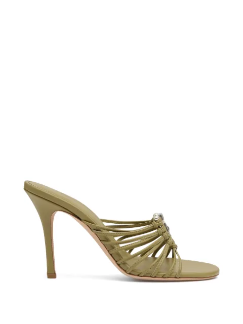 Christopher Esber quartz-embellished heeled sandals Green 26019873